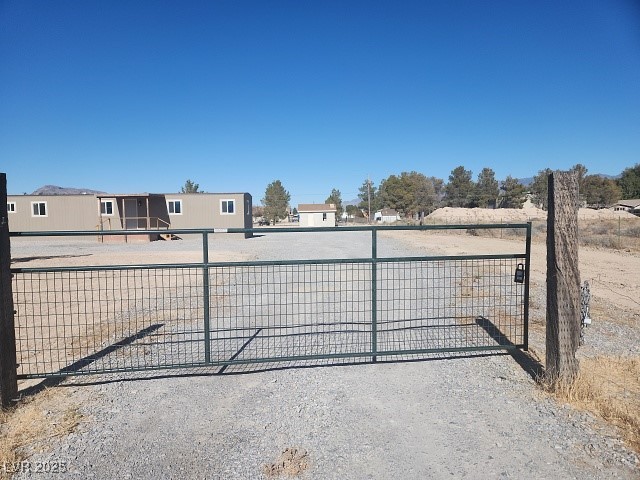 Gate with a residential view