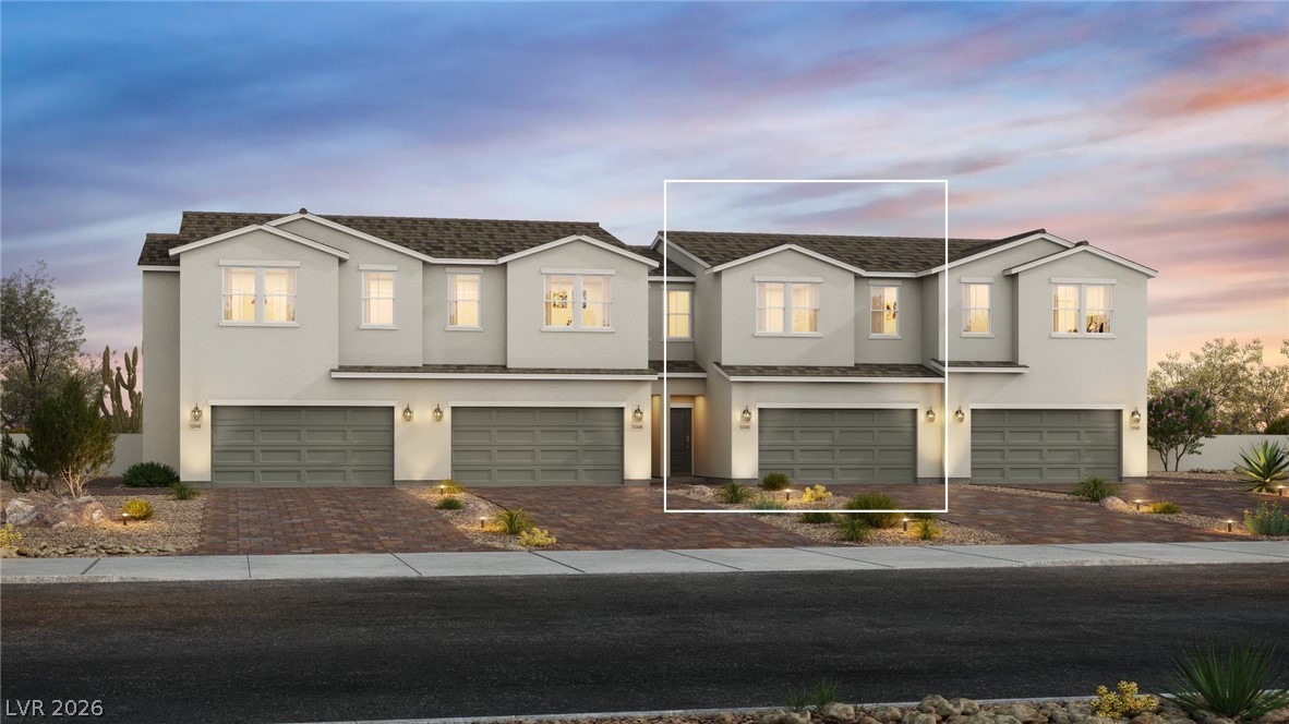 Contemporary house featuring an attached garage, s