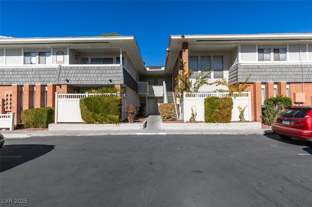 View of front of condo building