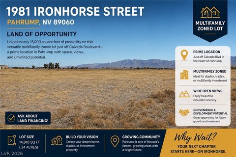 Vacant Land For Sale - 1981 E Ironhorse Street<br/> Pahrump, NV 89048