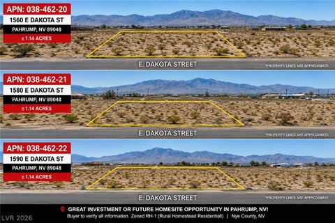 Vacant Land For Sale - 1560 E Dakota Street<br/> Pahrump, NV 89048