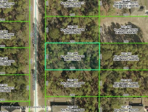 Vacant Land For Sale - 16036 Mellon Road<br/> Brooksville, FL 34614