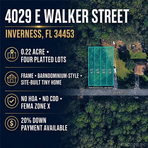 Vacant Land For Sale - 4029 E Walker Street<br/> Citrus County, Inverness, FL 34453