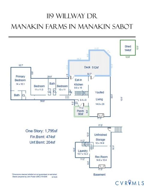 Tiny photo for 119 Willway Drive, Manakin Sabot, VA 23103 (MLS # 2527980)