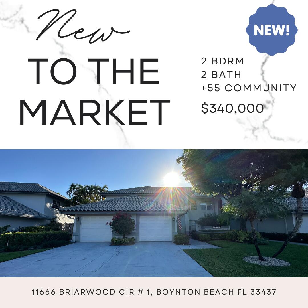 Property for Sale at 11666 Briarwood Circle 1, Boynton Beach, Palm Beach County, Florida - Bedrooms: 2 
Bathrooms: 2  - $340,000