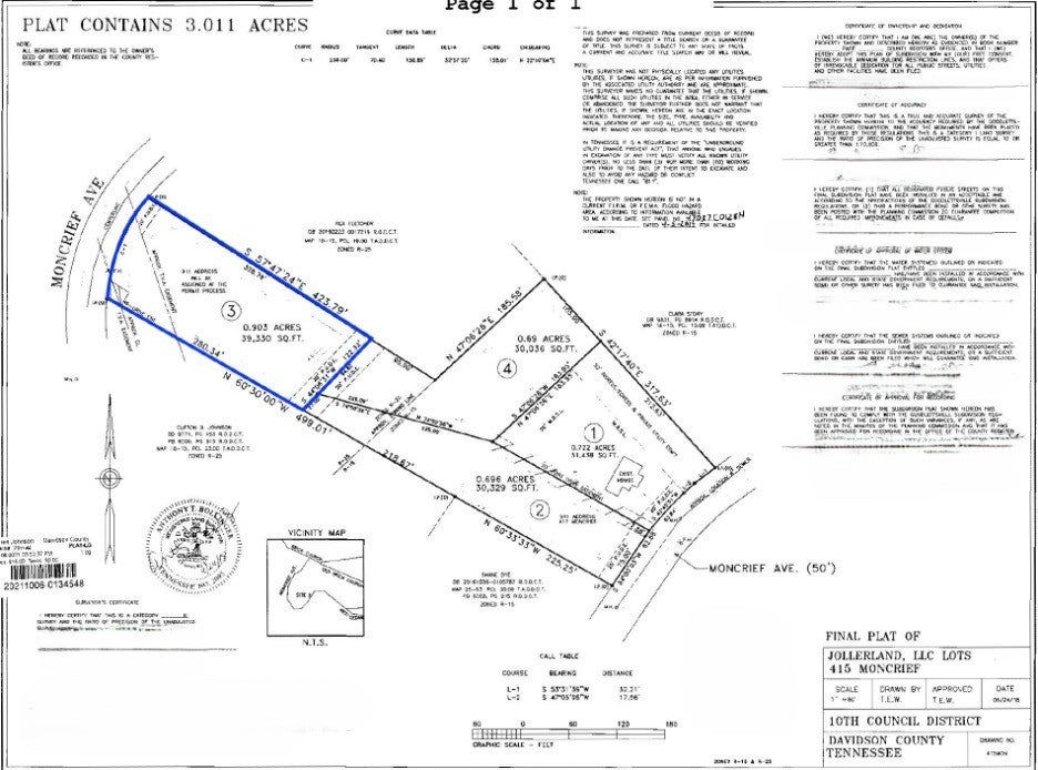 lot for sale in Goodlettsville, TN 37072, 0 Moncrief Avenue 0 Moncrief Avenue, Goodlettsville TN 37072 lot, photo 2 of 2
