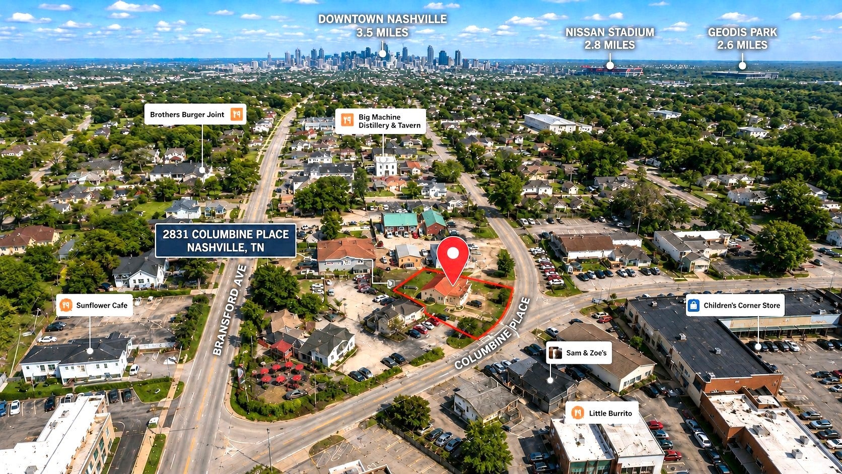 listing at 2831 Columbine Pl, Nashville