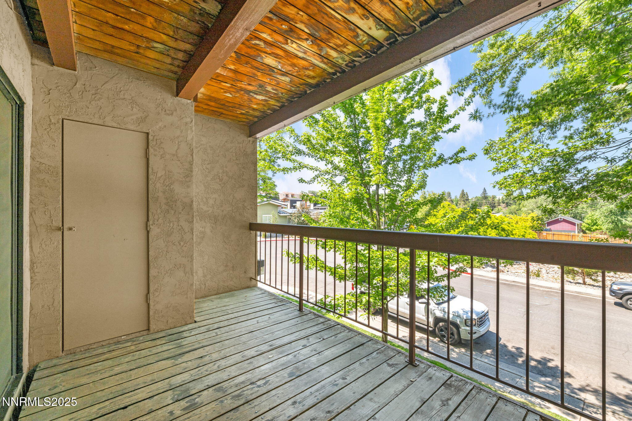 Deck with storage shed