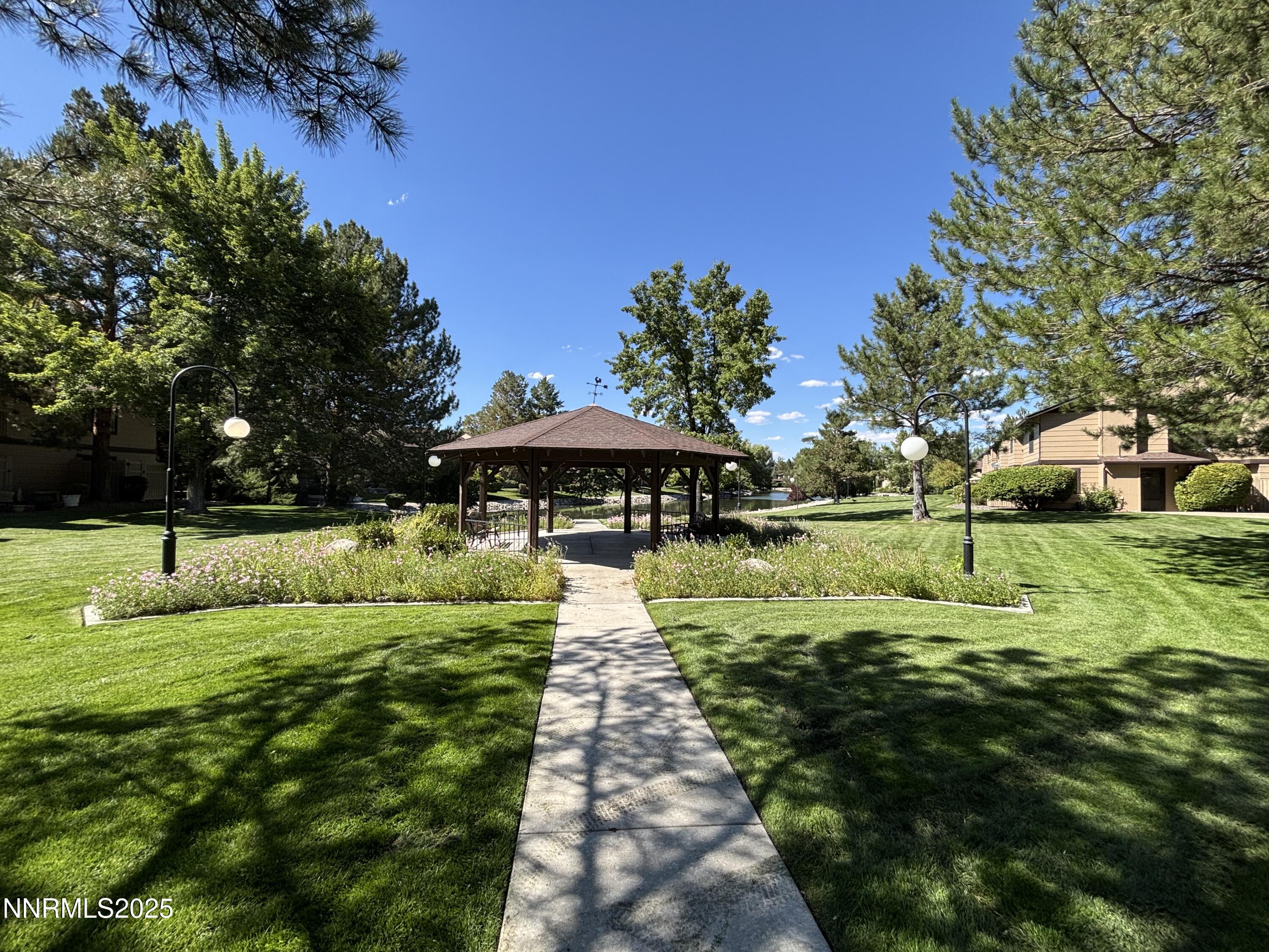 Gazebo overlooking pond
