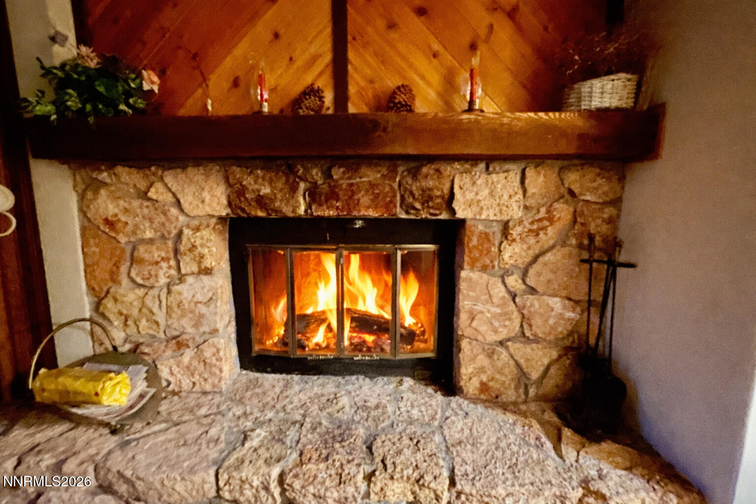 Rustic fireplace