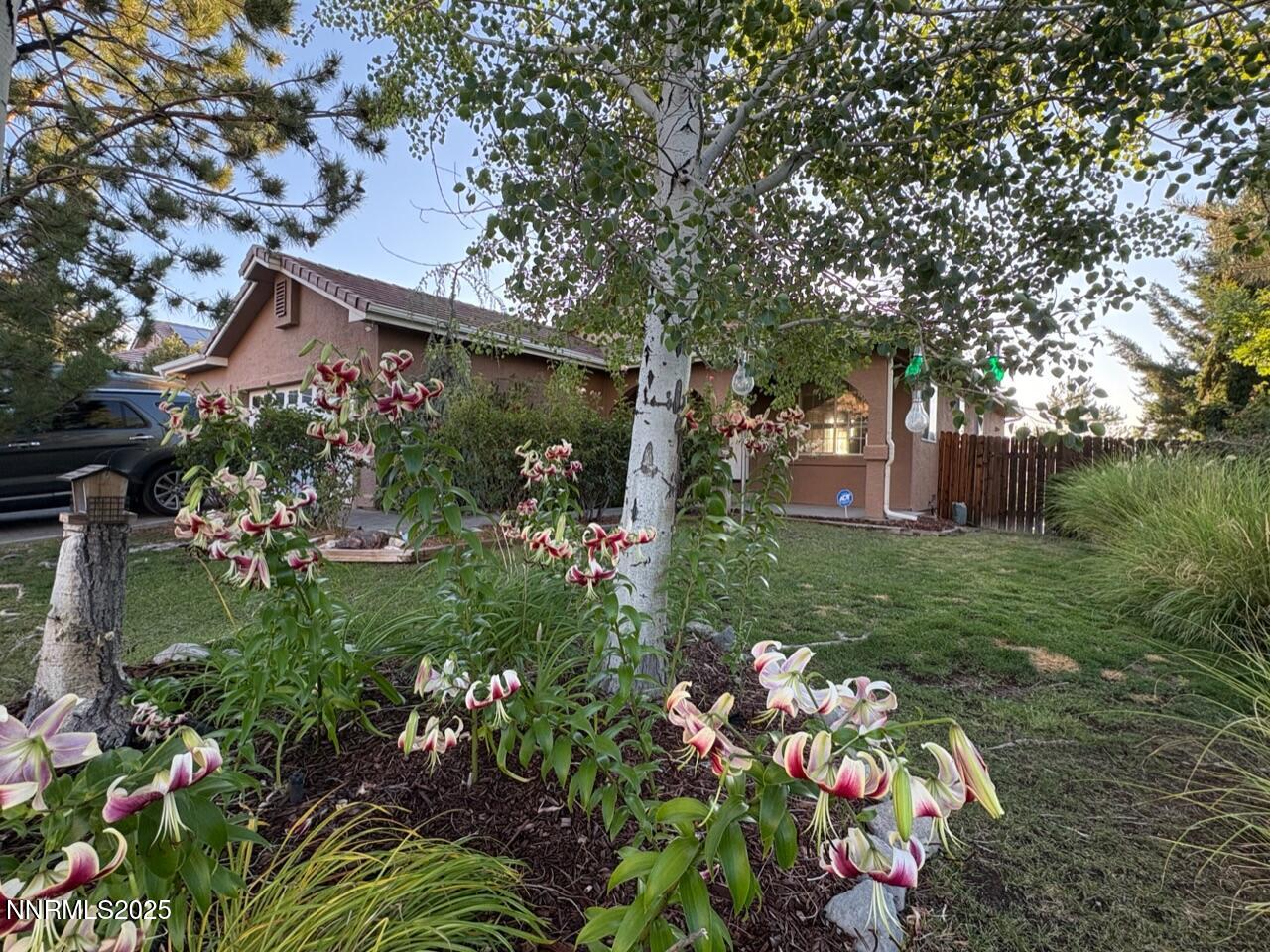 Mature landscaping on front