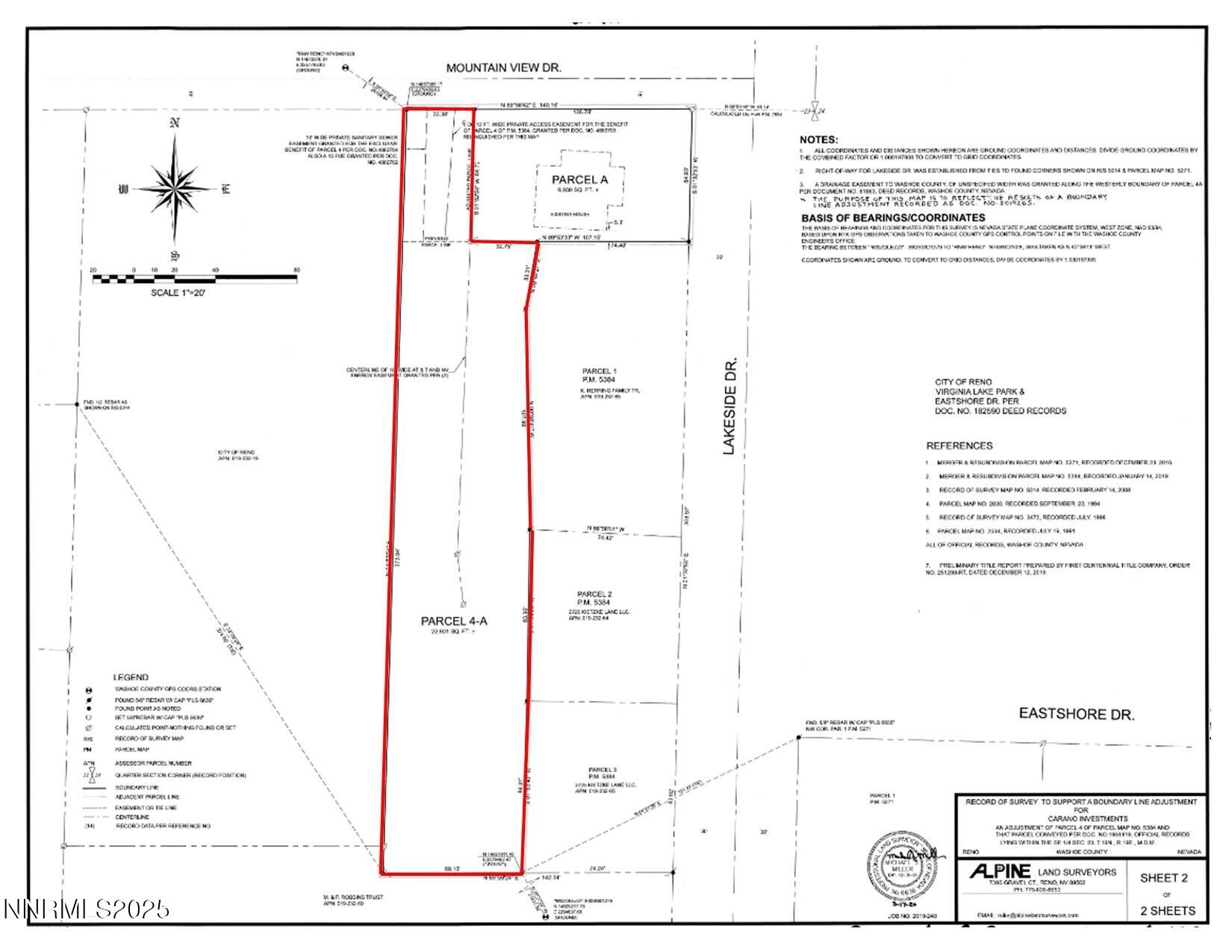 mt. view outlined border parcel map