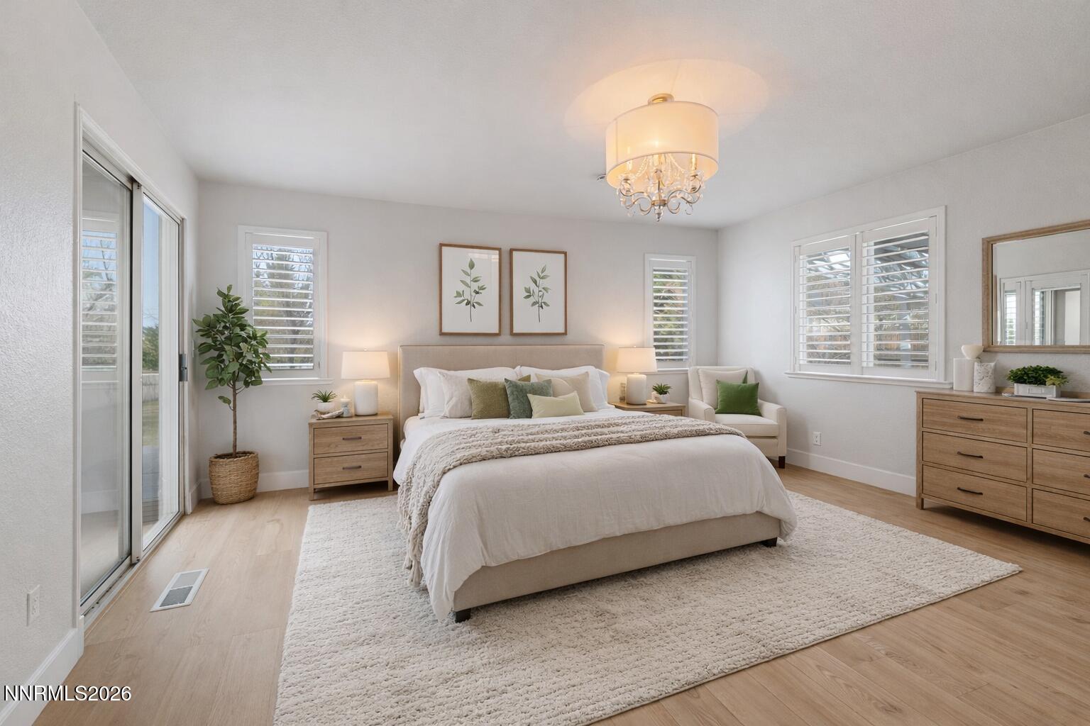 Virtually staged Primary bed