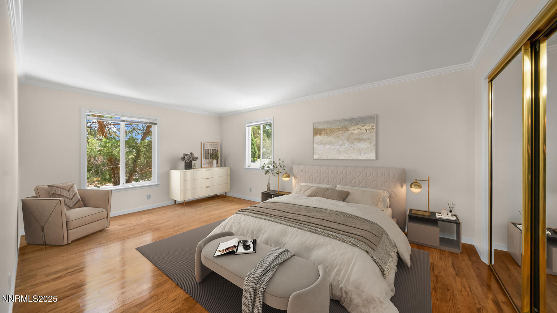 Virtually staged bedroom 3