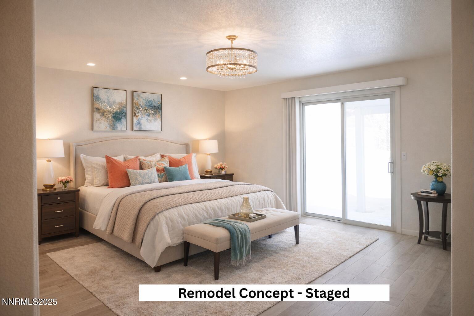 Master Bed - Remodel Concept - Staged