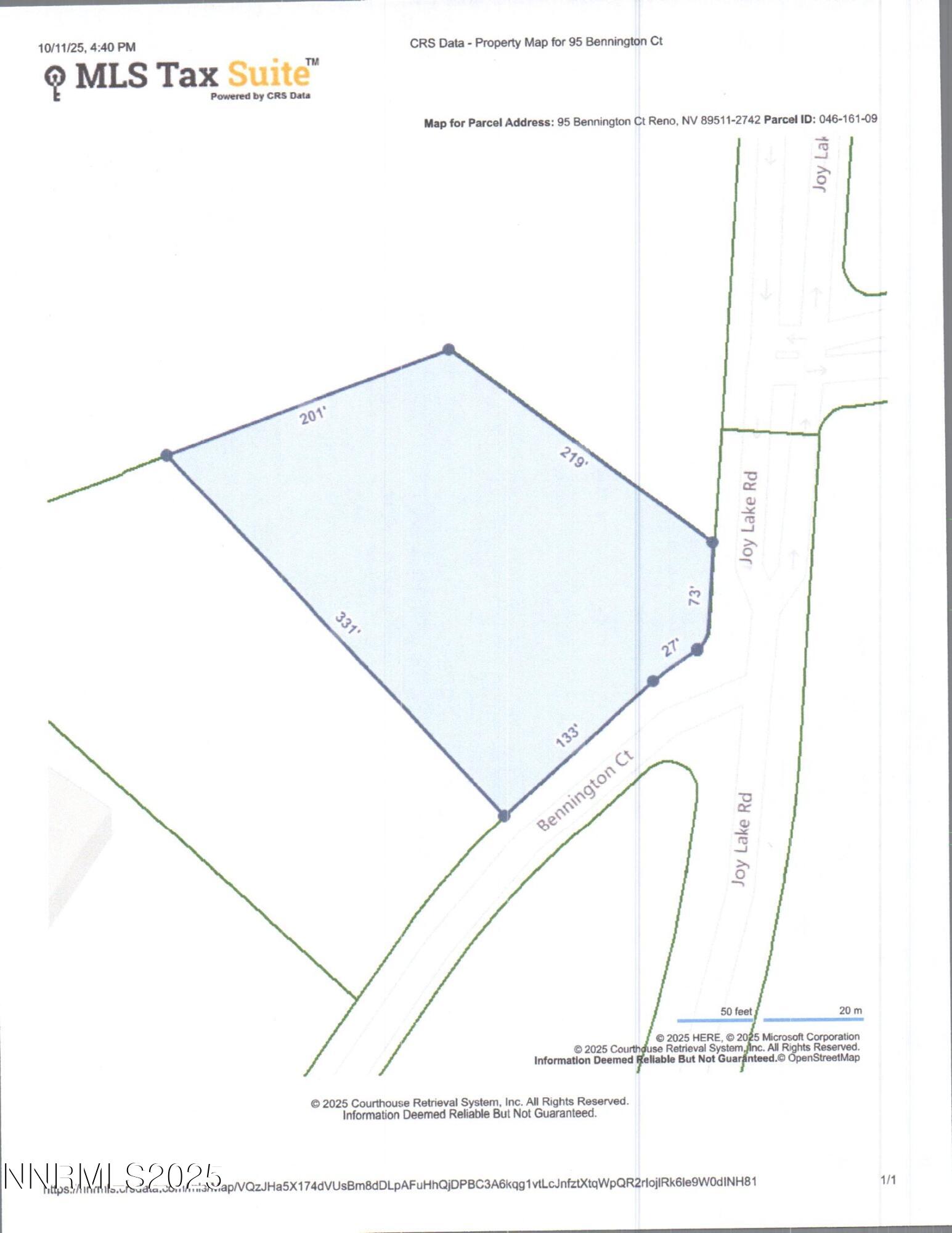 Street Map with Demensions