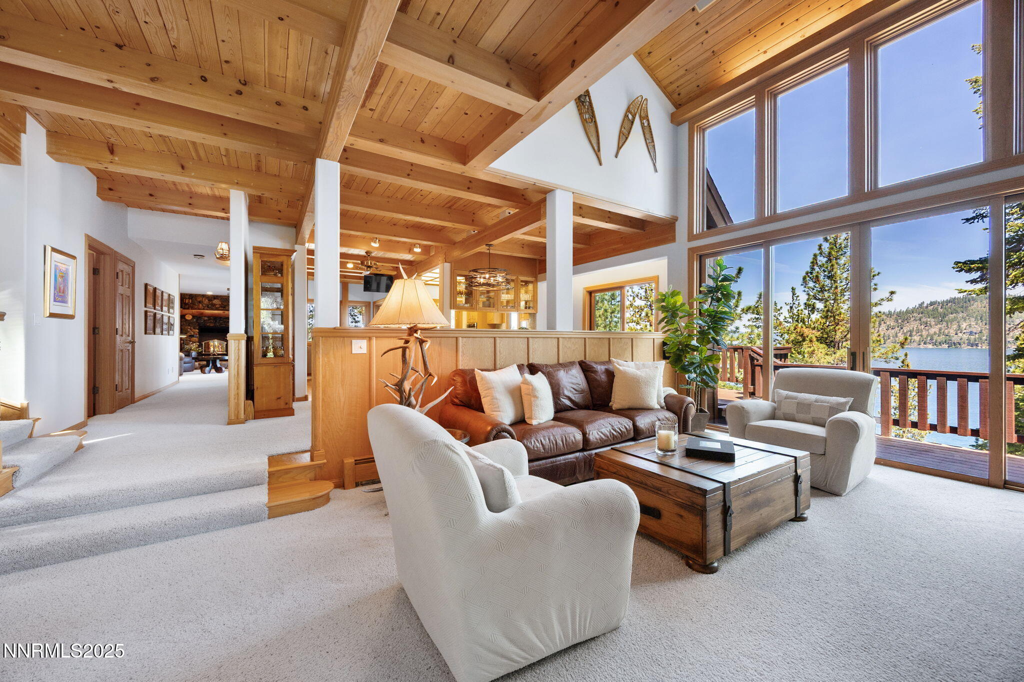 Living Room with Vaulted Ceiling