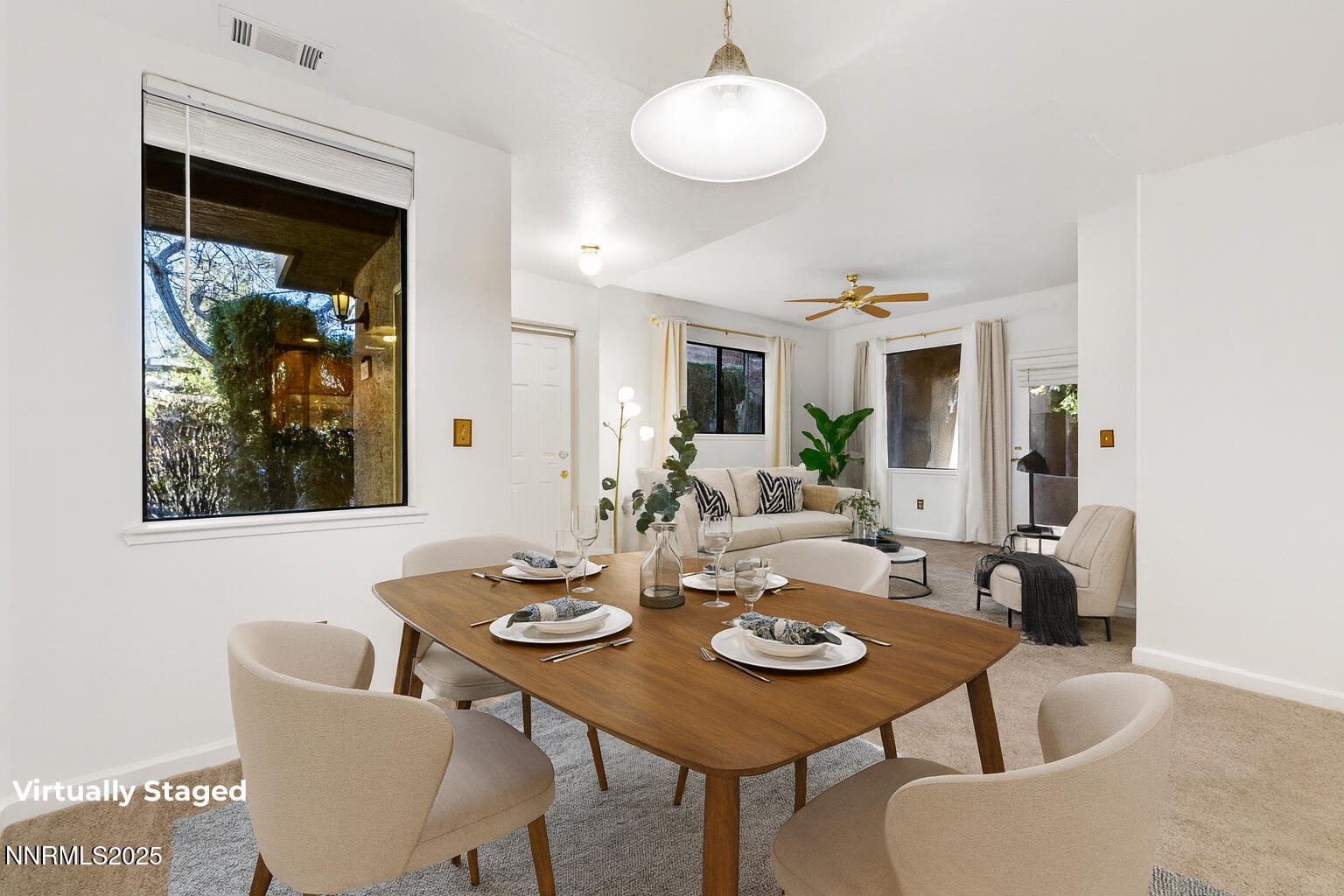 virtually staged dining room