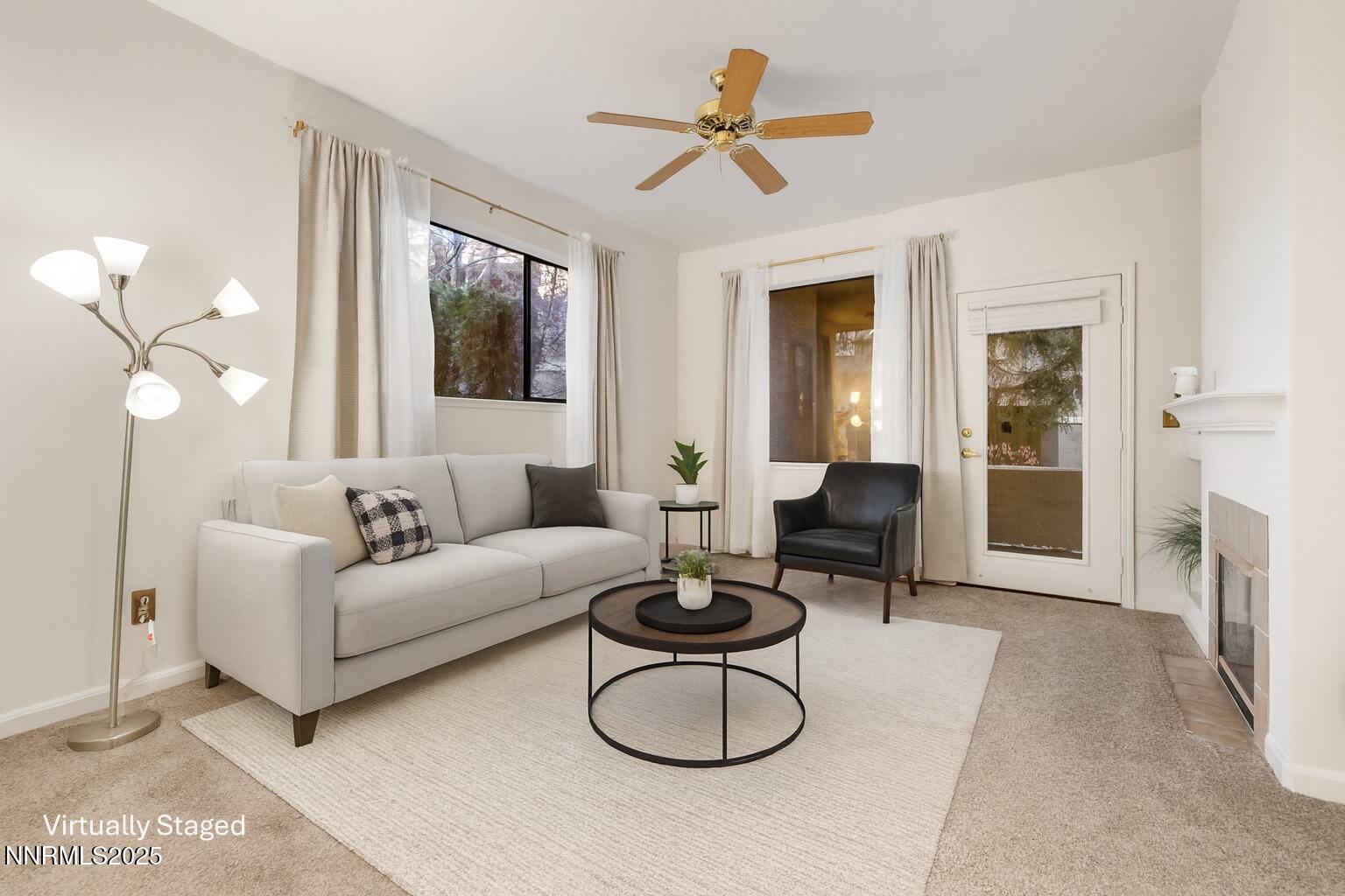 Virtually staged Living room