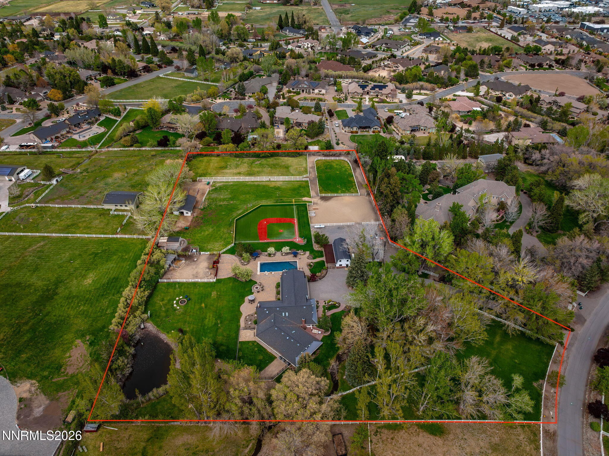 Aerial View with Lot Lines