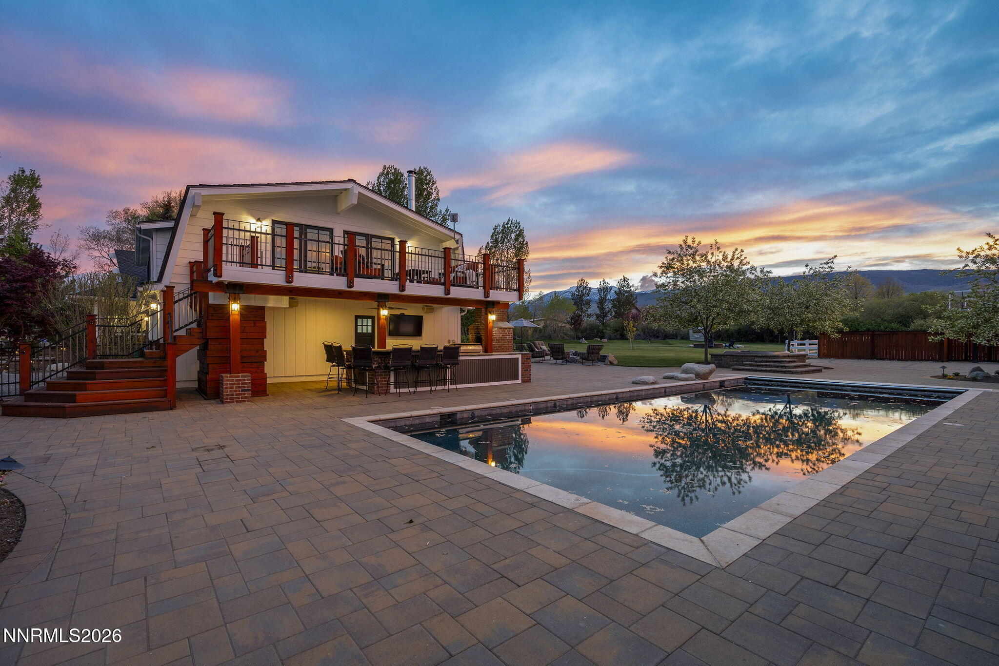 Backyard at twilight