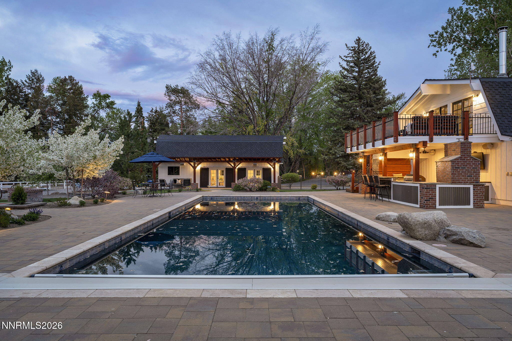 Backyard at twilight