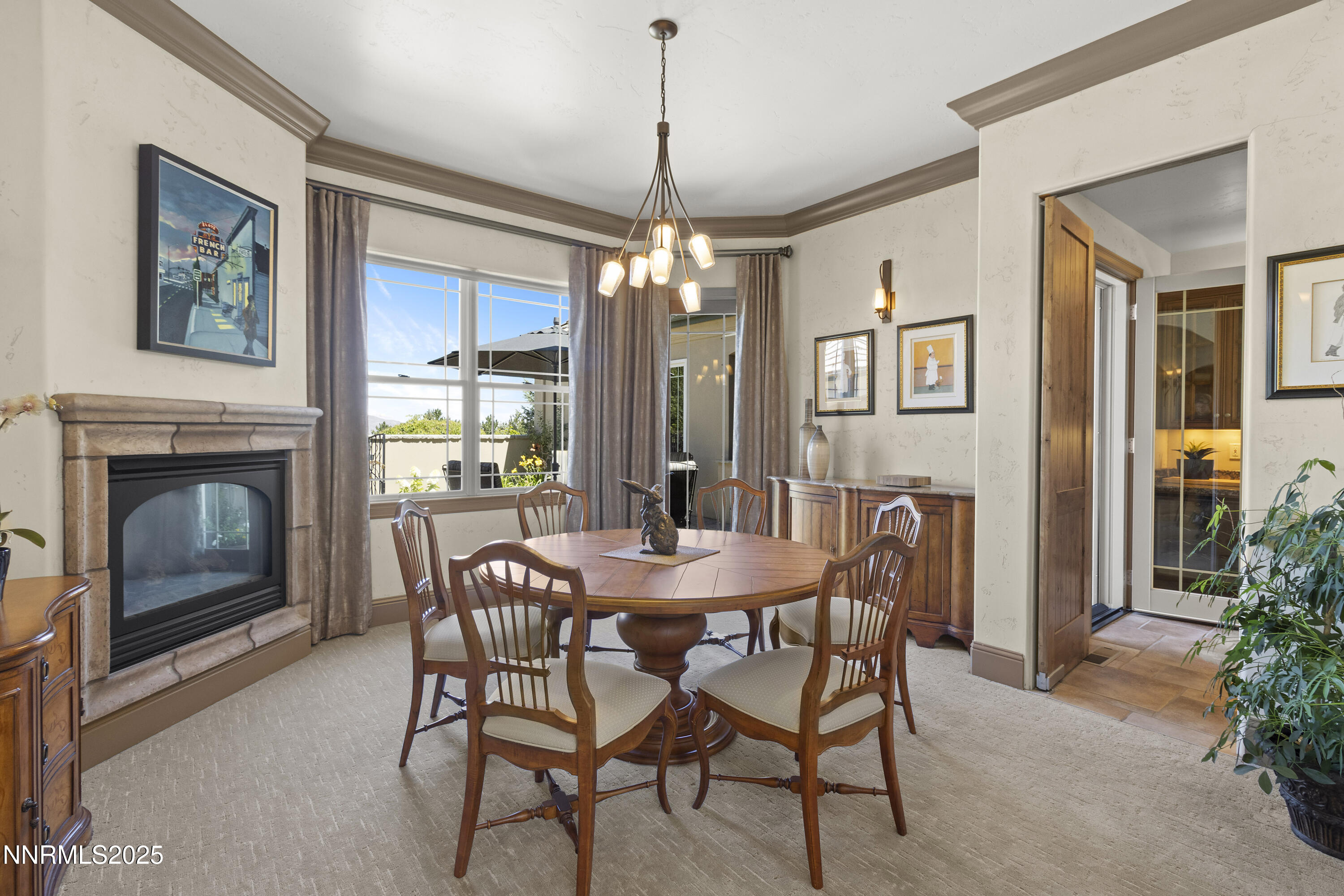 Black Eagle Dining Room with Fireplace