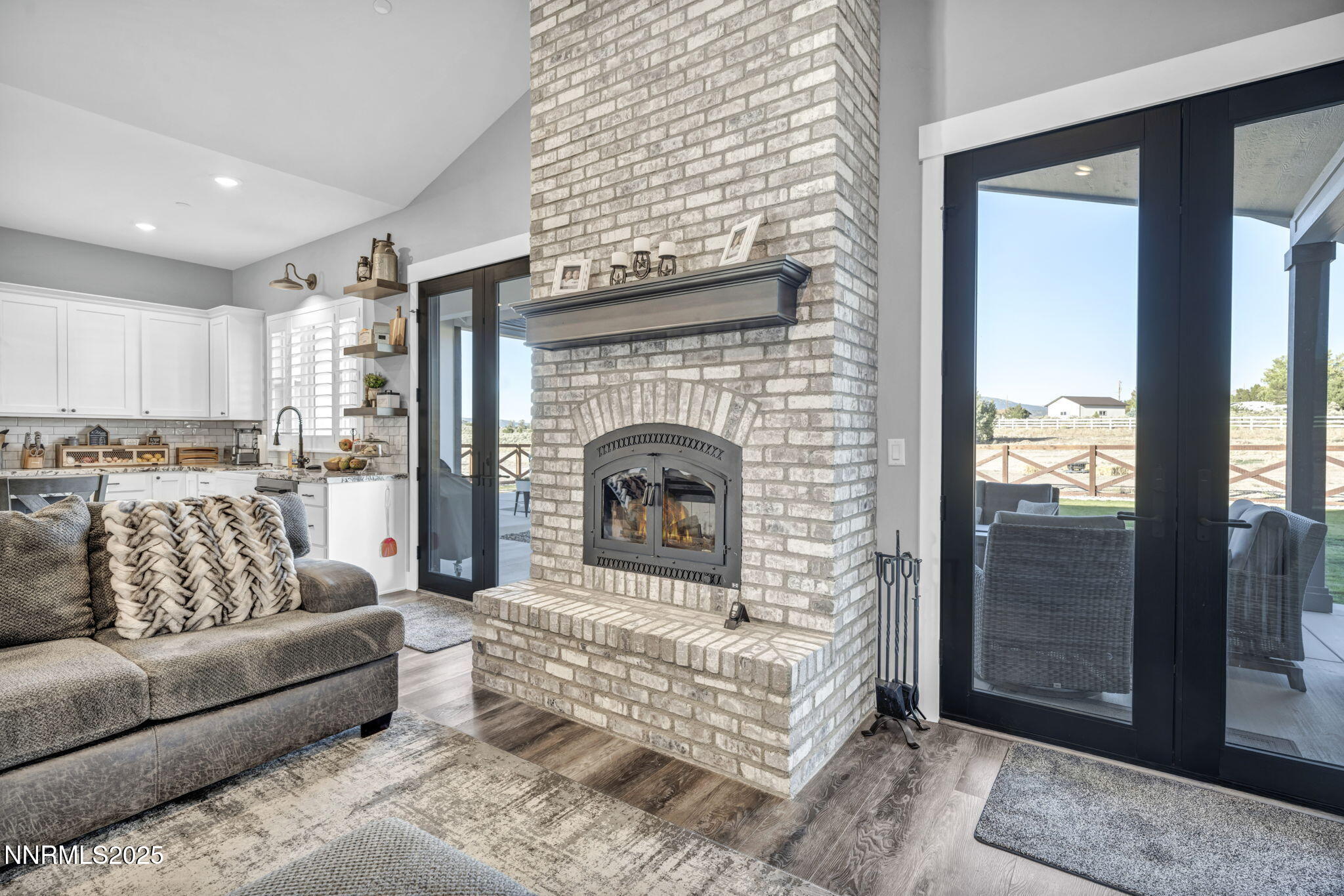 wood fireplace