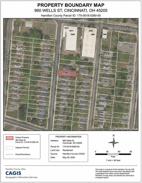 Vacant Land For Sale - 960 Wells Street<br/> Hamilton County, Cincinnati, OH 45205