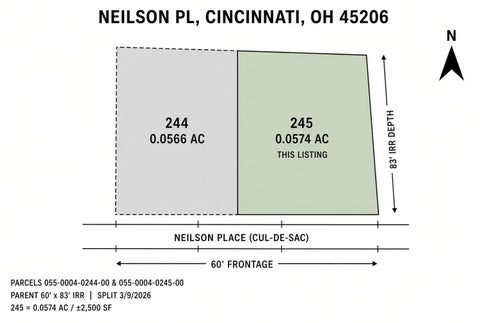 Vacant Land For Sale - 1618 Neilson Place<br/> Cincinnati, OH 45206