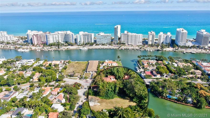 large waterfront Lot with existing tennis court and seawall with great water views.
Plans and survey in place ready  for approval and permiting to build your dream home on the waterfront of Miami Beach.
Great neighbors and schools . waterfront living at its best. text to schedule showing. Priced to sell
