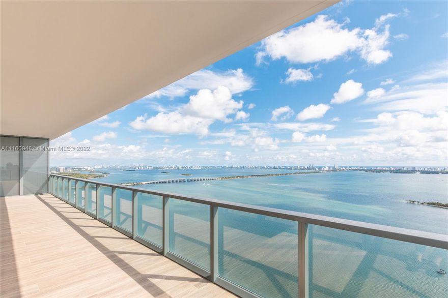 Welcome to Elysee, the very first luxury boutique building in Edgewater. From the moment you walk into this Gorgeous 5 bed/ 5.5 bath residence, you are struck with stunning, unobstructed Bay views. Step out onto your 8ft deep balcony & take it all in. Rising 57 floors above Biscayne Bay, Elysee features 2 units per floor, all flow-through. Private elevator foyers, marble baths, Italkraft kitchens, 
All bedrooms have custom high-end closet millwork Master closet includes custom designed island with quartz countertop Motorized window shades Kitchen backsplash – Bianco Carrara polished mosaic Complete Crestron Lighting, Shades, Climate & AV Integrated Control System Amenities include sunrise & sunset pools, waterfront fitness center, 30th floor Sky Lounge with theatre & private dining room.
