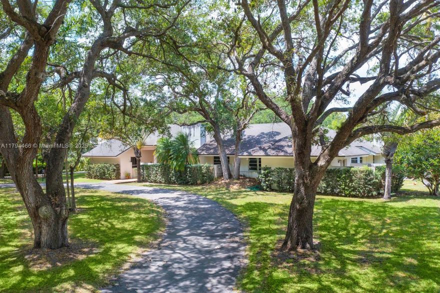 Prime North Pinecest oak-laden acre home on one of the most desired and private streets in the best area of Pinecrest. Develop or renovate/expand the existing home (which has been leased for the past 4 years) and contains a nice livable 4/3.5 with some minor recent updates. Gorgeous lot will mature landscape and trees mainly on the perimeter make this an ideal lot to work with.