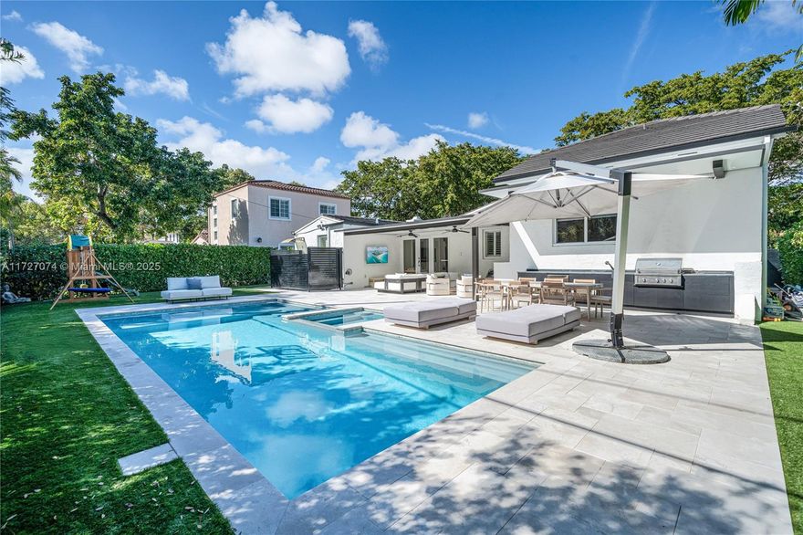 In the heart of Coral Gables, this stunning remodeled home offers the perfect blend of luxury and location. Walk to Miracle Mile’s shops, dining, and entertainment, or enjoy nearby golf clubs, while being less than 10 minutes from Miami International Airport!

Inside, the home is thoughtfully designed with elegant finishes, an open layout, and a spa-like primary suite with a loft and in-home sauna. New flooring, a sleek kitchen, impact windows, and remodeled bathrooms add style and comfort. The backyard is an entertainer’s dream with a new pool, patio, and lush turf. Available fully furnished for an effortless move—let’s set up your tour today!