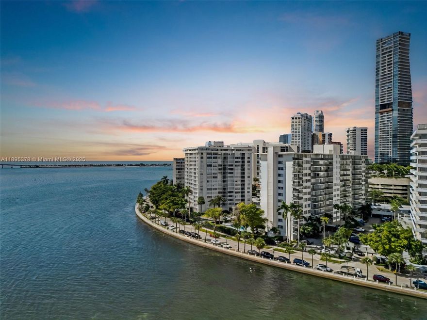 Discover this stunning 2-bedroom, 2-bathroom corner unit located in the heart of Brickell. Situated in the prestigious Brickell Bay Tower, this waterfront residence offers breathtaking views and a sophisticated urban lifestyle. The condo has been tastefully remodeled, featuring impact windows, new flooring, upgraded bathrooms, a modern kitchen, and custom closet organizers for optimal storage. and lots of storage. Residents enjoy the benefits of a gated community with 24-hour security, concierge service, and premium amenities, including a pool, fitness center, and on-site security guard. One assigned parking space is included, and the HOA fee covers water. Perfectly positioned in a highly walkable area of Brickell, this home places you just steps from dining, shopping, and entertainment.