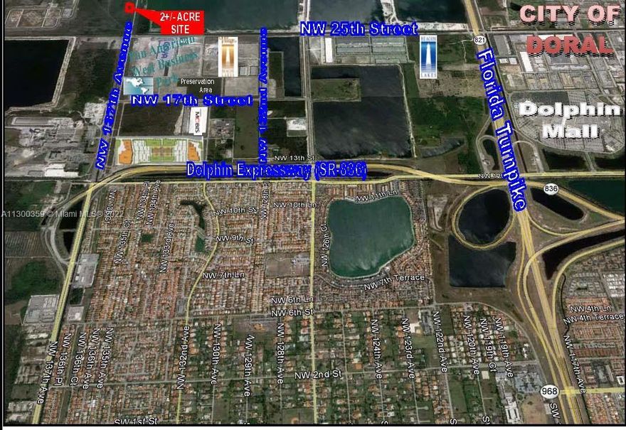 2 +/- Acres (87,120 SF) Future Development Site, Adjacent to PAN AMERICAN WEST BUSINESS PARK N.W. 137TH AVENUE & NORTH OF N.W. 25TH ST., MIAMI, FL. Folio No.: 30-3927-000-0090, Outside Urban Development Boundary, Current Zoning GU-interim, In the path of progress. Excellent Site for Future Commercial/Industrial Development, Vacant Land located west of City of Sweetwater, City of Doral and Fl. Turnpike, Adjacent to Pan American West Business Park, Beacon Lakes Industrial Park, Dolphin and Miami Int’l. Mall, Join Goya Foods, Manzo Foods, Badduco, Foods, Schenker, UPS, AMAZON, and Hyundai Mobis,
