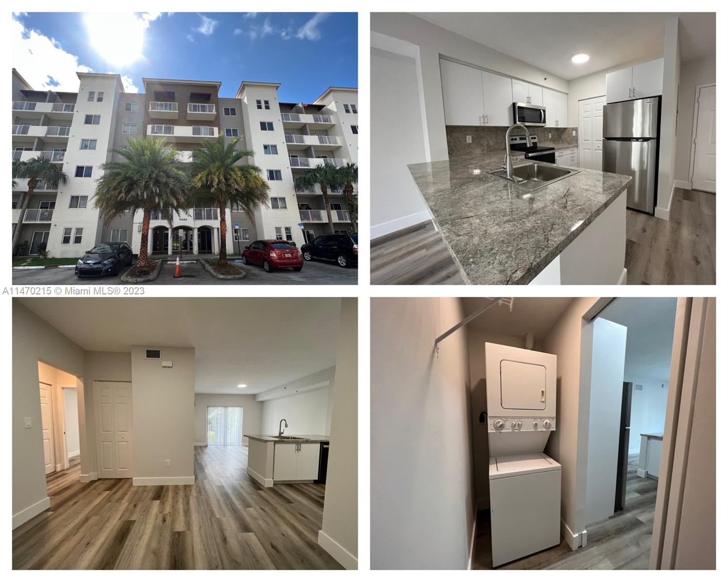 Experience luxury living in this beautifully remodeled apartment. This unit has a convenient washer and dryer, boasting a range of modern amenities. Enjoy brand-new appliances in the fully equipped kitchen and take in the fresh air from your private balcony. Rest easy with 24/7 security and coded entry for added peace of mind. Take advantage of the on-site grocery store and unwind by the community pool. Additional features include a fire sprinkler system and impact sliding doors. With easy access to the Florida Turnpike, Bus Way, and Metro Rail, this location offers convenience. Plus, with on-site management, you can expect prompt assistance whenever you need it. Take this opportunity for comfortable, stylish living.