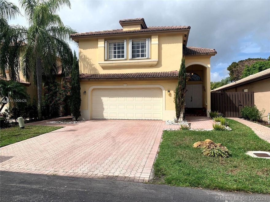 *AVAILABLE* Updated 4 bedrooms/3 bathrooms single-family home located in the gated community of Doral Landing East. Marble and Tile Floors throughout the First Floor, wood floors throughout the second floor. Updated kitchen with granite countertops, stainless steel appliances, vaulted ceilings in the living room, bonus room in the garage, and paved patio. Gated community. "A" rated schools nearby and close to the Turnpike and other major highways.