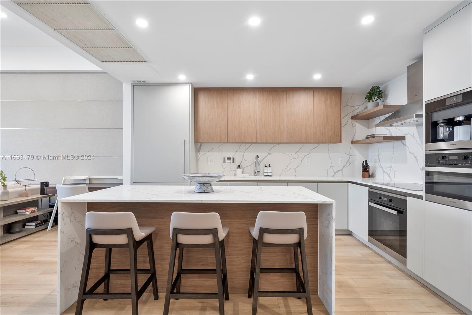 Complete renovation completed in 2021. 12ft Ceiling highest at Roney. Meticulously designed 1 bedroom with customized kitchen, Miele Appliances, built ins, open kitchen, spa like bathrooms. Large terrace with unobstructed West, view. Includes Basic cable, wifi and water. Roney residents have access to all the 1 Hotel Amenities, including 3 ocean front pools, hot tub, beach services. On-site restaurants include Habitat, STK, Plnthouse organic cafe, Watr at the rooftop and more! Home to Soul Cycle, Anatomy Gym, high end spa and retail fashion boutiques. Valet and full-time security. 30 day rental allowed.