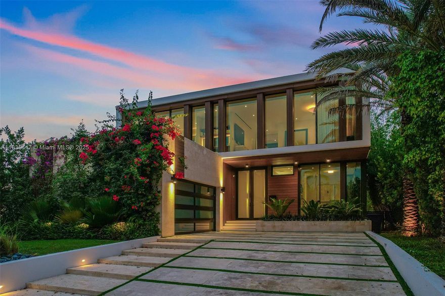 Modern luxurious home overlooking a beautiful Golf Course. This 5-bed, 6-bath residence offers over 5,200 sq ft of refined living space for comfort and style. Soaring ceilings, sleek European flooring, skylights, and floor-to-ceiling glass flood the interiors with natural light. The chef’s kitchen features Italian Boffi cabinetry, Sub-Zero/Wolf appliances, and designer fixtures. A beautiful wooden staircase leads to the primary suite with private terrace and panoramic vistas. A junior suite overlooks the pool, while the rooftop terrace captures sunrise and sunset. Inside, enjoy a new wine cellar and spa-like baths. The backyard is made for entertaining with a heated pool, spa, cabana bath, and full summer kitchen. Just minutes from Sunset Harbour's shops, dining, gyms, and Sunset Padel.