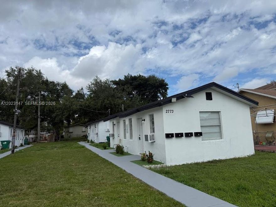 Excellent investment opportunity in the heart of Miami! Completely remodeled fourplex featuring updated studio units with brand-new kitchens, renovated bathrooms, modern flooring throughout, and fresh interior/exterior paint. All units are currently rented, generating a total monthly income of $5,400, making this a turnkey cash-flow opportunity with immediate income potential. Well-maintained multifamily property located in a high-demand rental market, ideal for investors looking to expand their portfolio with a stabilized asset in Miami. Neighboring fourplex for sale! 2773 and 2775 can be sold TOGETHER as a bundle.