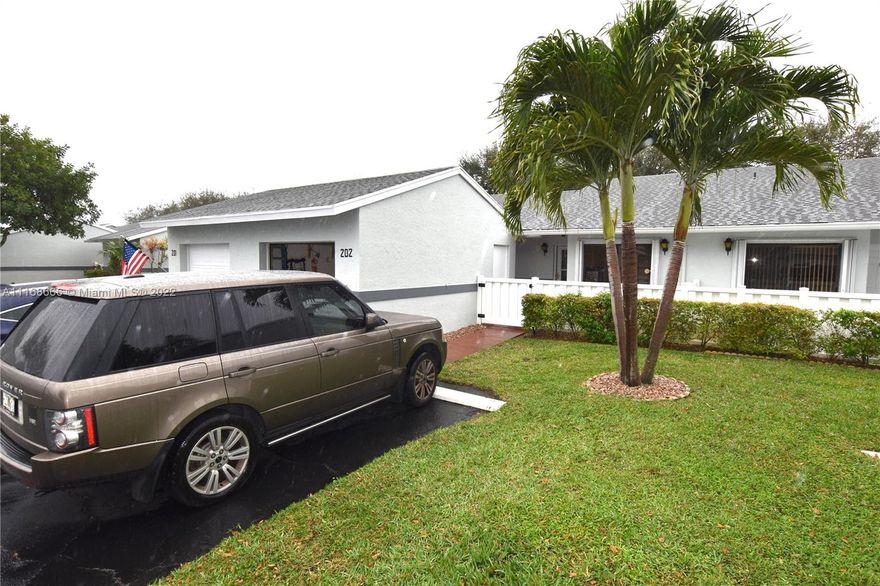 Fully Furnished 2/2 with Garage. Updated kitchen, hardwood cabinets, Granite countertops, corian sink. Unit has a wonderful Florida room, completely pavered exterior patio the entire width of the patio. Additional patio at the front, Garage, finished attic for storage. All the TV s and furniture stays and just about everything else. There are a few exclusions. will not last! Cash only
maintenance fees include water, cable, pool and exterior/roof