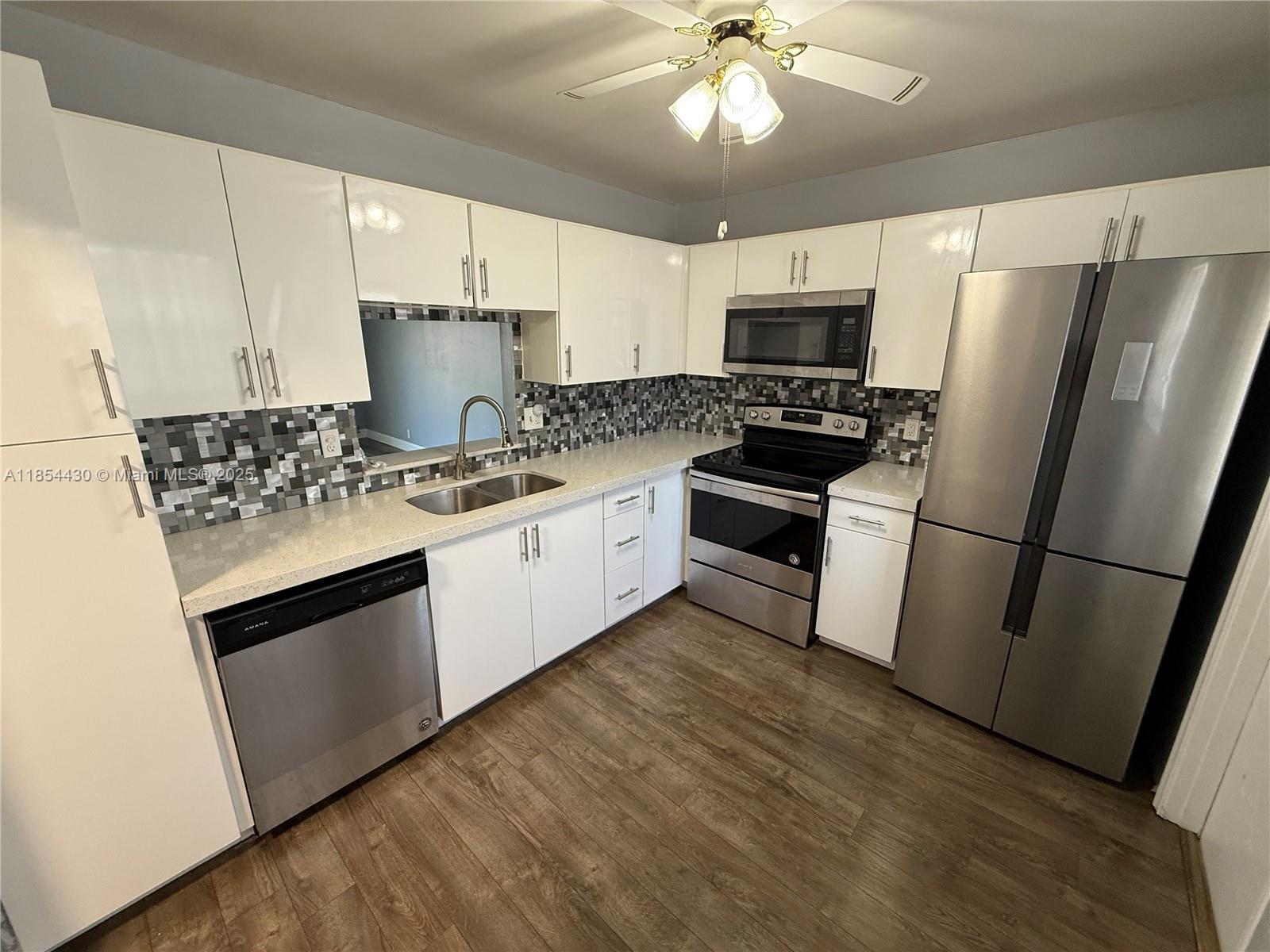 Don’t miss this excellent opportunity to rent a spacious 2-bedroom, 2-bath unit with over 1,000 sq.ft. in desirable East Hallandale Beach at a great price. Just minutes from the beach, top restaurants, and upscale shopping—there's always something to do! This updated unit features a large, modern kitchen with quartz countertops, generous closet space throughout, and a big screened-in balcony. Enjoy a well-maintained building with a large pool area and plenty of guest parking.