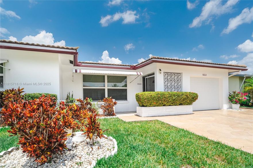 Charming 2-bedroom, 2-bath single-family home in desirable West Tamarac. This home offers  serene living. Featuring a brand-new tile roof, just a 3 years old, & new A/C, this property is in move-in condition and awaits your personal touches. Finished Florida room can easily convert to a 3rd bedroom. Enjoy the convenience of a single-car garage and the perks of an immaculate community, complete with a fantastic clubhouse and an oversized pool. Perfect for those seeking a tranquil lifestyle with modern amenities in a prime location.