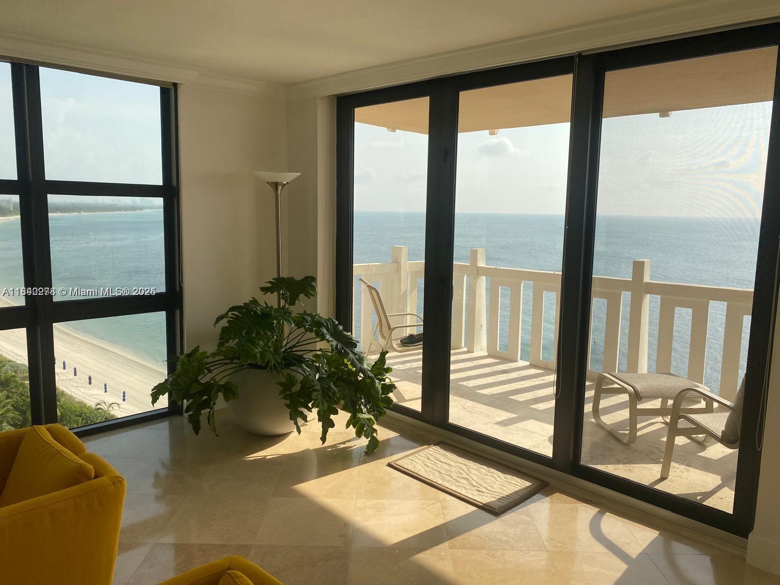 Great Corner Unit Located at the end of Key Biscayne Island and next to the Cape Florida Lighthouse and state park right on the Atlantic Ocean. Ocean view with access to the beach. Barbecues are available near the pool area; the fitness center is very complete. The restaurant is located on the ground floor of the C Tower building with beach service, and two tennis courts, Ocean Room available, Two Card Room, Conference Room, and Playroom.