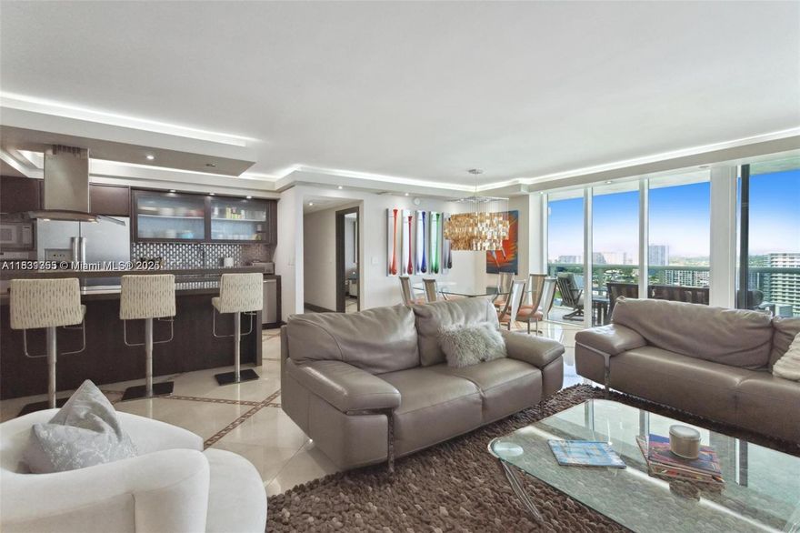 Indulge in unmatched elegance in this 2BD/2BA corner unit, meticulously renovated 1,782 sq.ft.with a 457 sq.ft. wraparound balcony offering breathtaking ocean and Intracoastal views. The unique kitchen showcases quartz countertops and premium appliances. The primary bath features a jacuzzi, separate shower, designer fixtures and complemented by Italian doors, electric shades, recessed lighting and marble floors throughout. Live in luxury with a 5-star condo experience, including a full-time concierge, 24/7 valet parking, and a sprawling 50,000 sq.ft.
Spa and fitness center facing the Atlantic Ocean.  Available for a seasonal lease starting March 2026.  This property offers the ultimate experience, don't miss your chance to make this stunning home your own!
