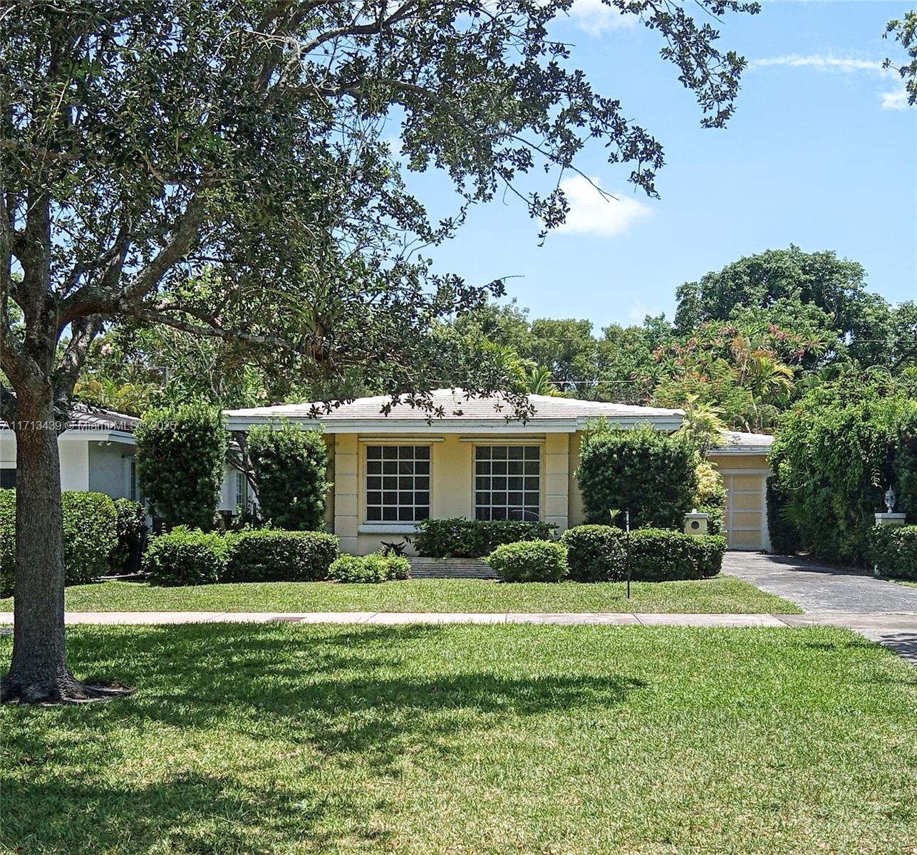 Very Low price for Coral Gables, east of US1. Excellent family home, ready for updating. 3 beds, 2 baths, great floor plan, terrazzo flooring, garage, all windows have shutters. Back yard has ample space for outdoor living, nice and private. Roof is from 2016. AC is from 2010. The home is 1,700 sf and the lot size is 6,050 sf.. .. .. Photos are virtually staged with furniture and swimming pool.