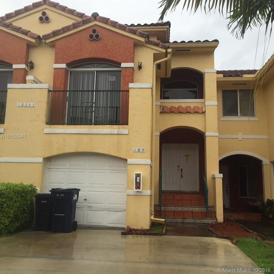 Fantastic Hammocks Townhouse in Great Condition. Featuring 3 Bedrooms, 2.5 Baths, Large Open Layout, 1 Car Garage and Patio Area. Great Community Amenities. Centrally Located in West Miami-Dade County with easy Access to SW 105 ST and Florida's Turnpike. This is a must see.