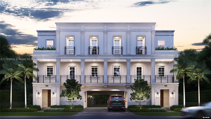 Malaga Townhomes, the epitome of modern elegance and luxurious living in the prestigious neighborhood of Coral Gables. These extraordinary three-story residences deliver a masterclass in fine living and architectural design. The experience begins as you enter your private covered porch and approach the artisan crafted wood veneer impact door. The homes are filled with natural sunlight and boast hurricane rated windows and doors finished in exquisite bronze. The primary and secondary bathrooms are elegantly designed with European double vanities set against natural stone countertops. With seamless fusion of expansive patio areas, totaling over 1,000 SF, accentuated by a charming planter box with an effortless flow from the gourmet kitchen to these lavish outdoor spaces.