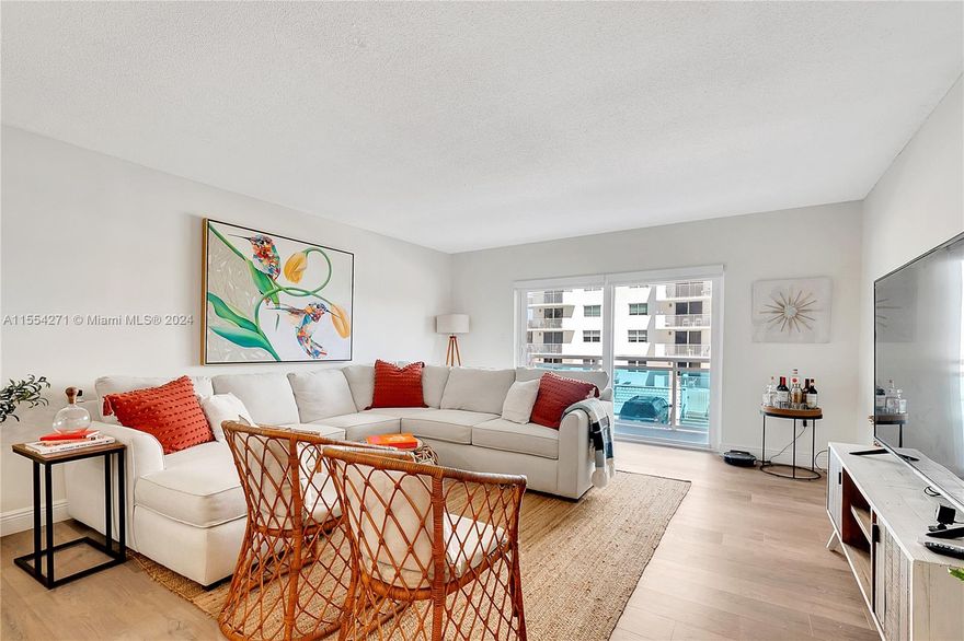 This condo is a MUST SEE!!! A few short steps to pristine Hollywood Beach. The building has recently undergone enhancements. It has a brand new roof and reinforced balconies. The pool and BBQ area have been recently redone as well. Unit is beautifully and tastefully redone. It boasts a new water heater, new garbage disposal, as well as partially new plumbing. This 2 bedroom 2 bathroom has walk in closets,  electric blinds, Nest thermostats and new wood laminate floors. 
NO RENTALS. Call LA for showings.
